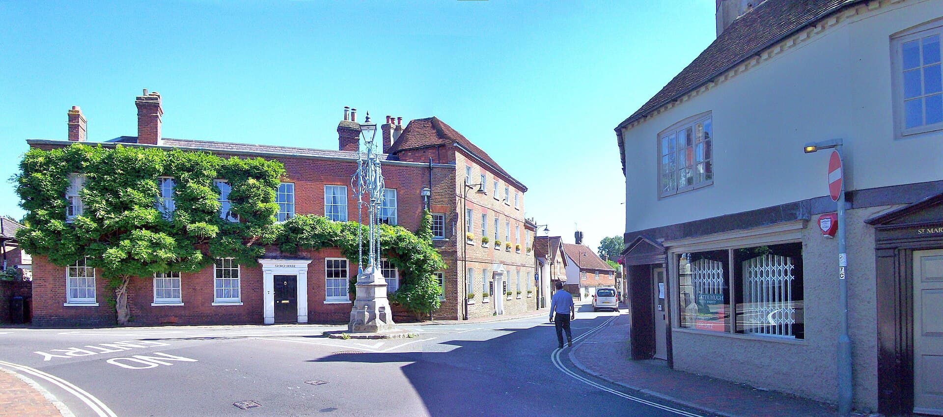 The old streets and rooftops of Petworth, West Sussex.